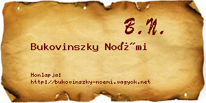 Bukovinszky Noémi névjegykártya